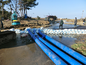 災害応急ポンプによる強制排水2