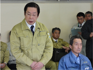 いわき市長等と会談する鹿野農林水産大臣