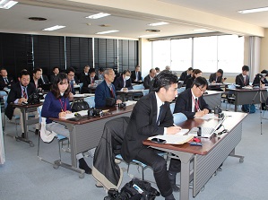 就任記者会見会場の様子