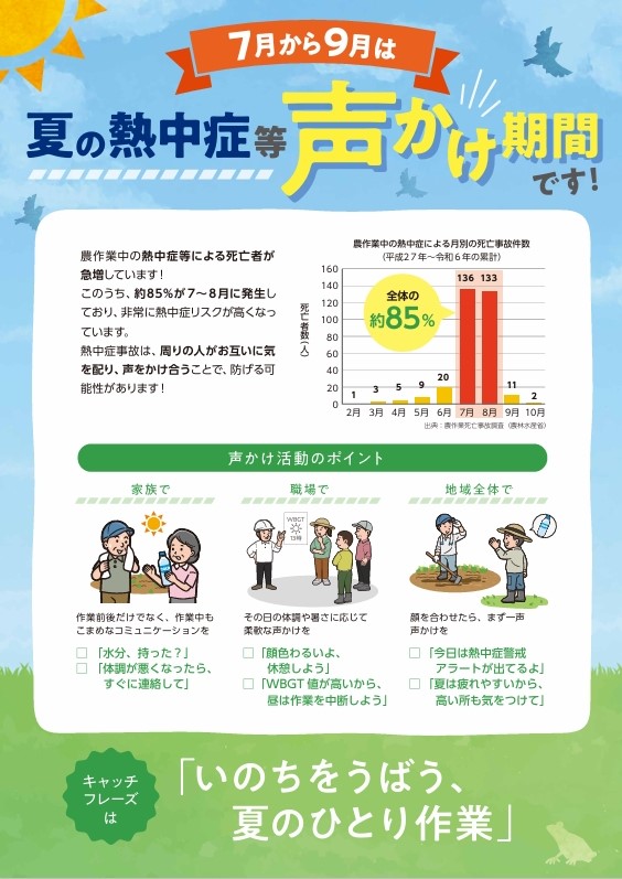 夏の熱中症等声かけ期間
