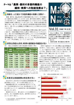 Vol.31「農業・農村の多面的機能の維持・発揮への取組効果は？」