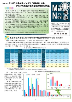 Vol.35「2025農林業センサス（概数値）結果からみた東北の販売金額規模別の状況」