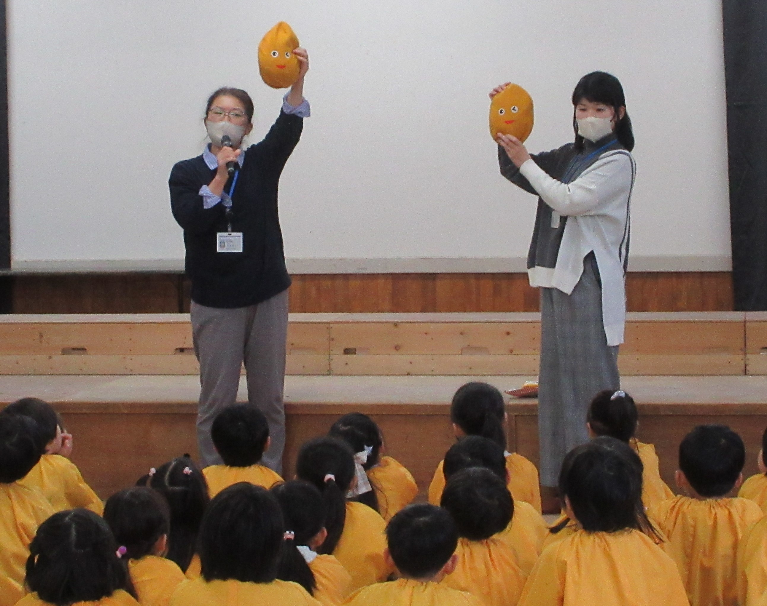 もみがらの「お米くん」ぬいぐるみでの説明