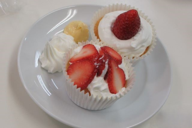 仕上がったカップケーキ