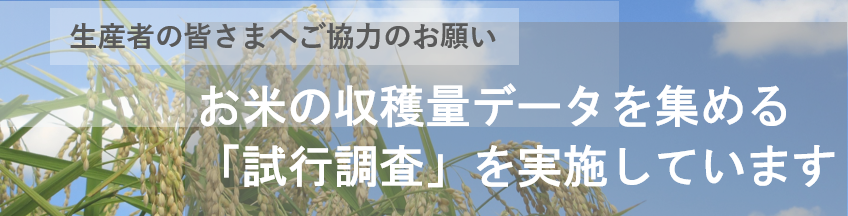 お米の収穫量データを集める「試行調査」を実施しています