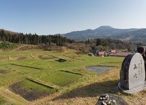 収穫後の棚田の風景