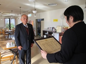 道の駅村田で行った授与式の様子