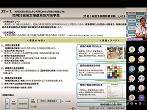 資料を掲示しながら説明