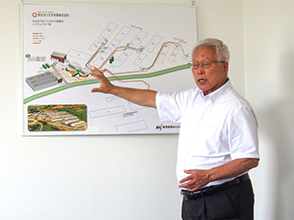 バイオガス発電の取組状況について説明する後藤社長