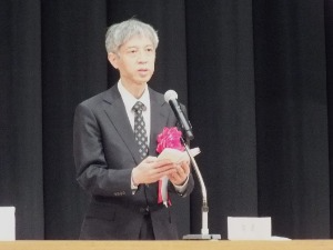 開会式で祝辞を述べる永井東北農政局長