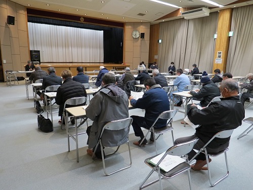 営農推進協議会の説明の様子（令和7年2月6日撮影）