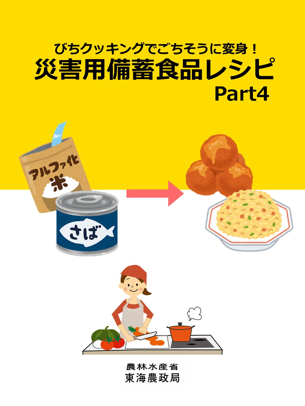 災害用備蓄食品活用レシピ~びちクッキングでごちそうに変身!!~Part4