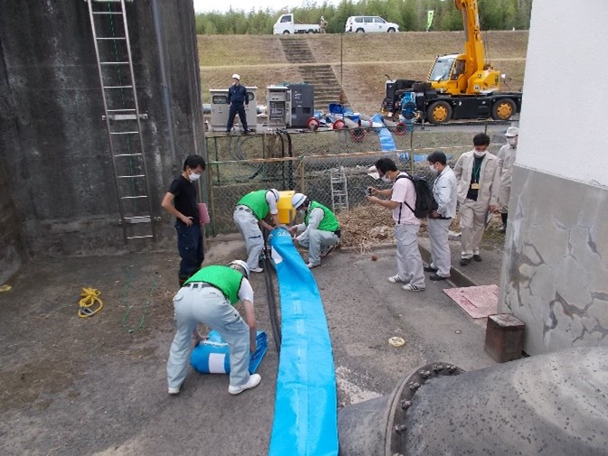 排水ポンプ車設置の状況
