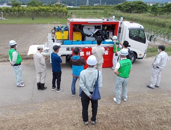 排水ポンプ車の設置状況