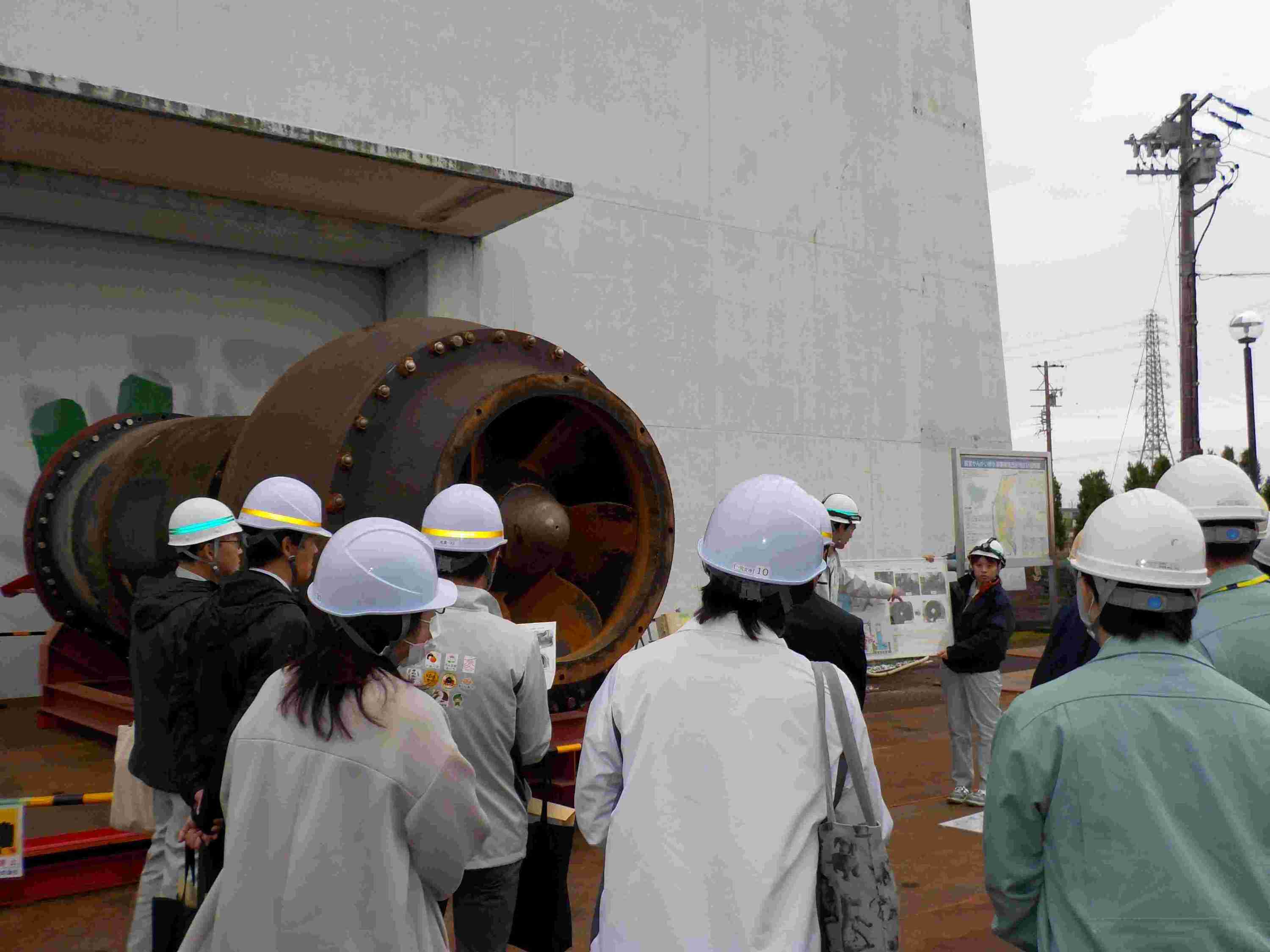 排水機場での現場説明会