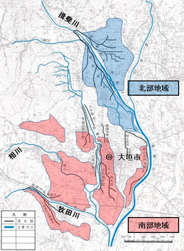 西濃用水地区農地分布図