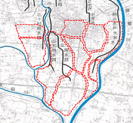 南部地区(大垣市)の輪中分布図