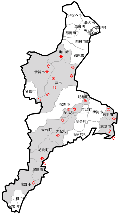 三重県の地図