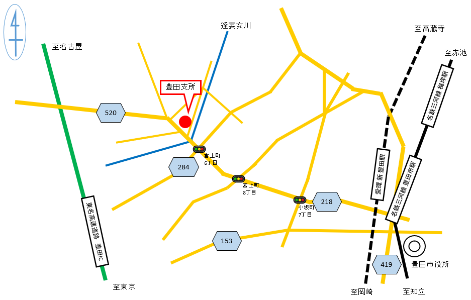 豊田支所位置図