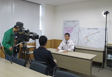 事業所での撮影のようす