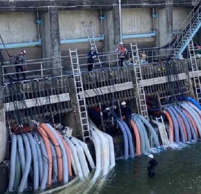 仮設ポンプの設置状況