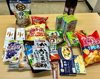 寄附された物資の様子