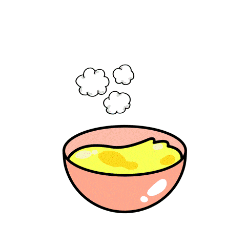 ケーキ作りのアニメーション