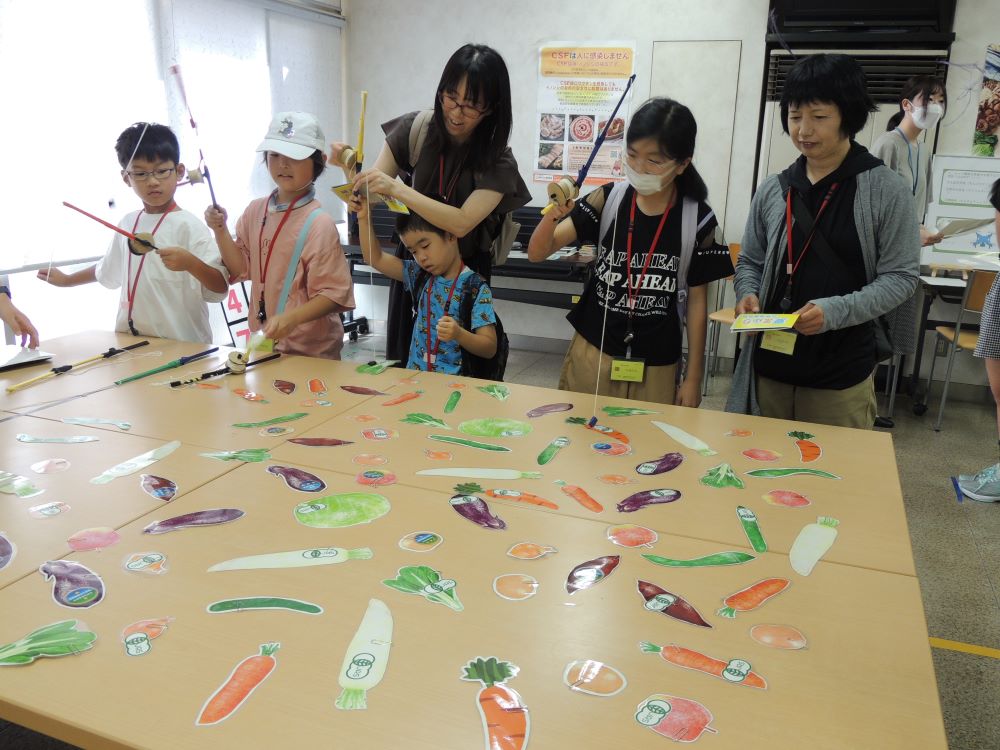 野菜つりの様子