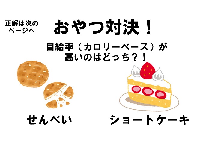 自給率対決クイズおやつ問題