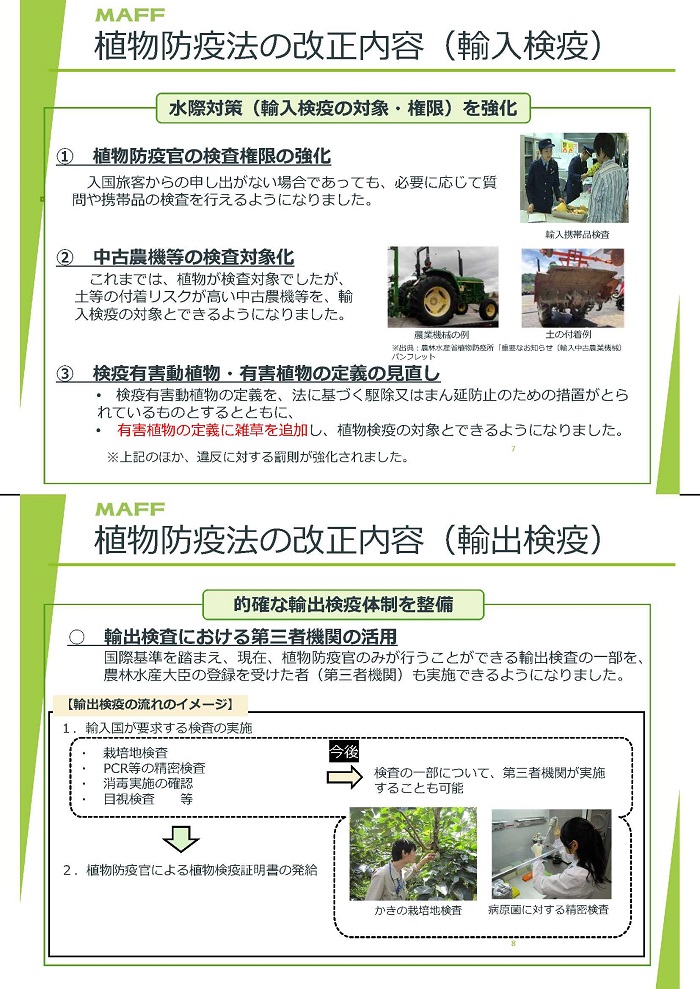 植物防疫法改正輸出入検疫