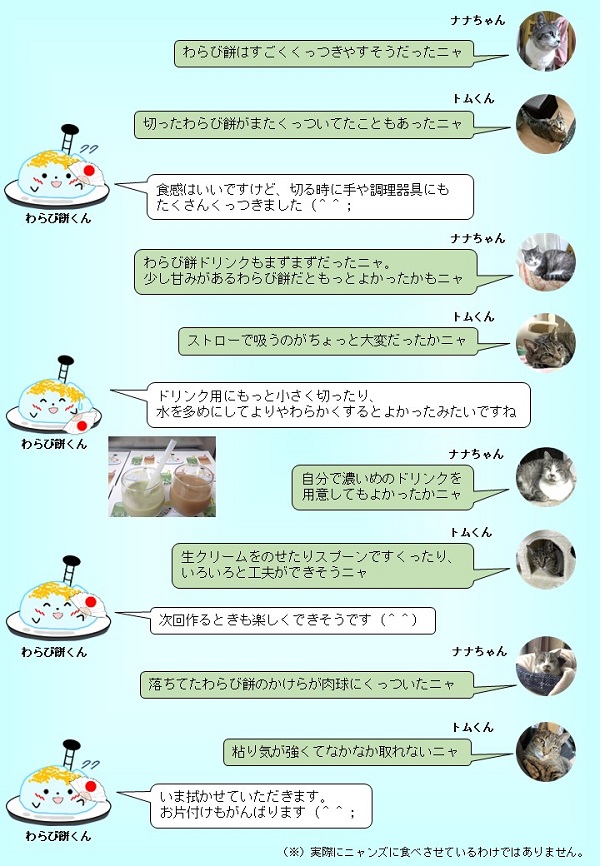 ニャンズと一緒に反省会わらび餅を作ってみたその4